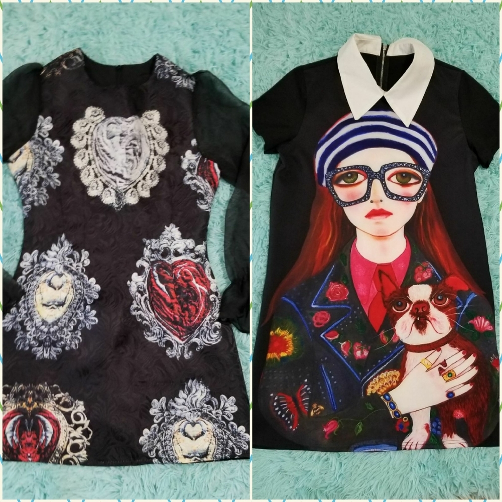 Lot of 2 Black Dresses Size S with Gifts